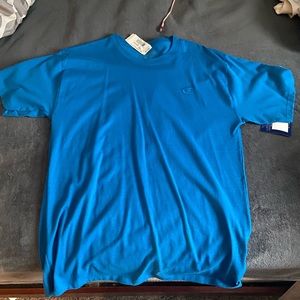 Men’s blue champion t shirt.